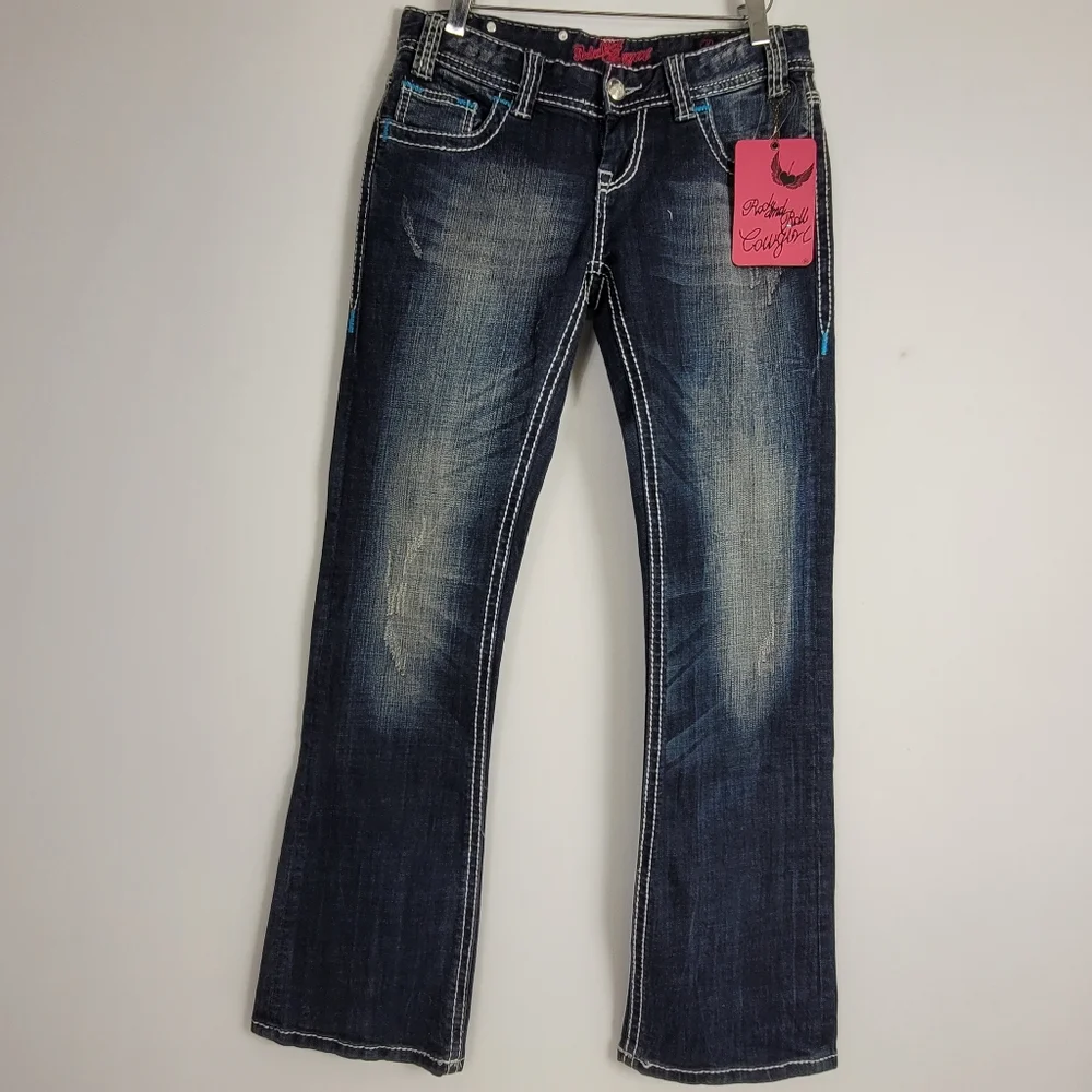 Nwt Rock And Roll Cowgirl Low Rise Bootcut Jeans Size 27 × 32